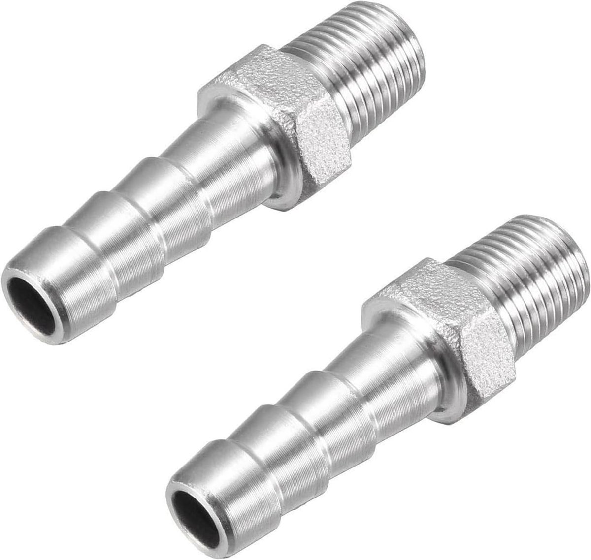 SnelShoppen - 304 RVS 12MM OD Slangverbinder naar 1/4" BSP - Duurzame Barb met 10MM OD - Perfect voor Tuin, Keuken, Campings en Hobbyprojecten