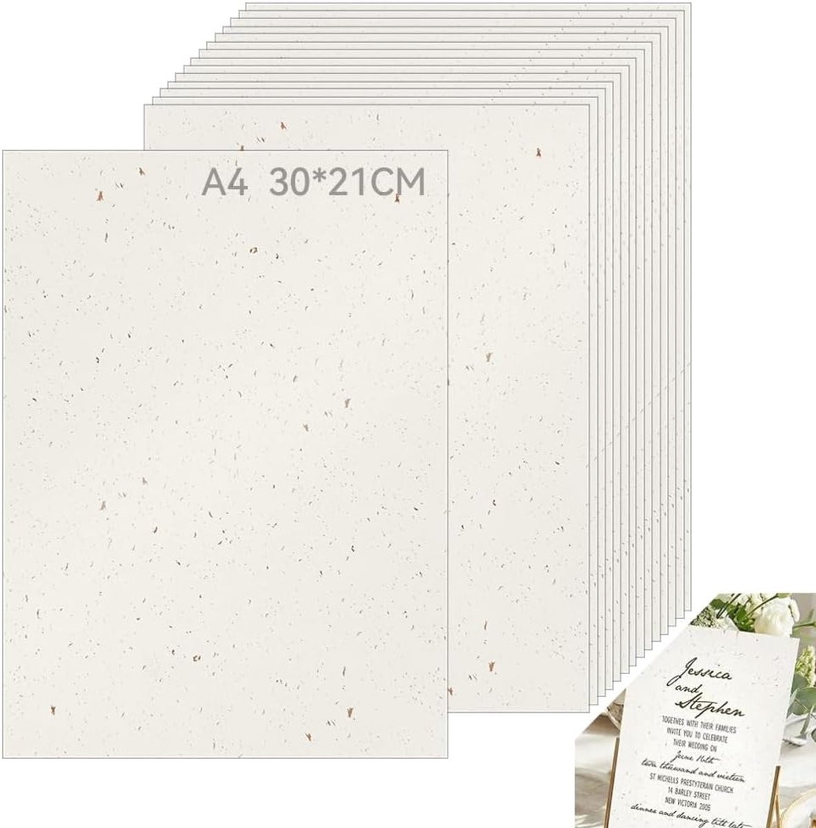 25 pieces stationery A4 vintage, beige - ShopVlot