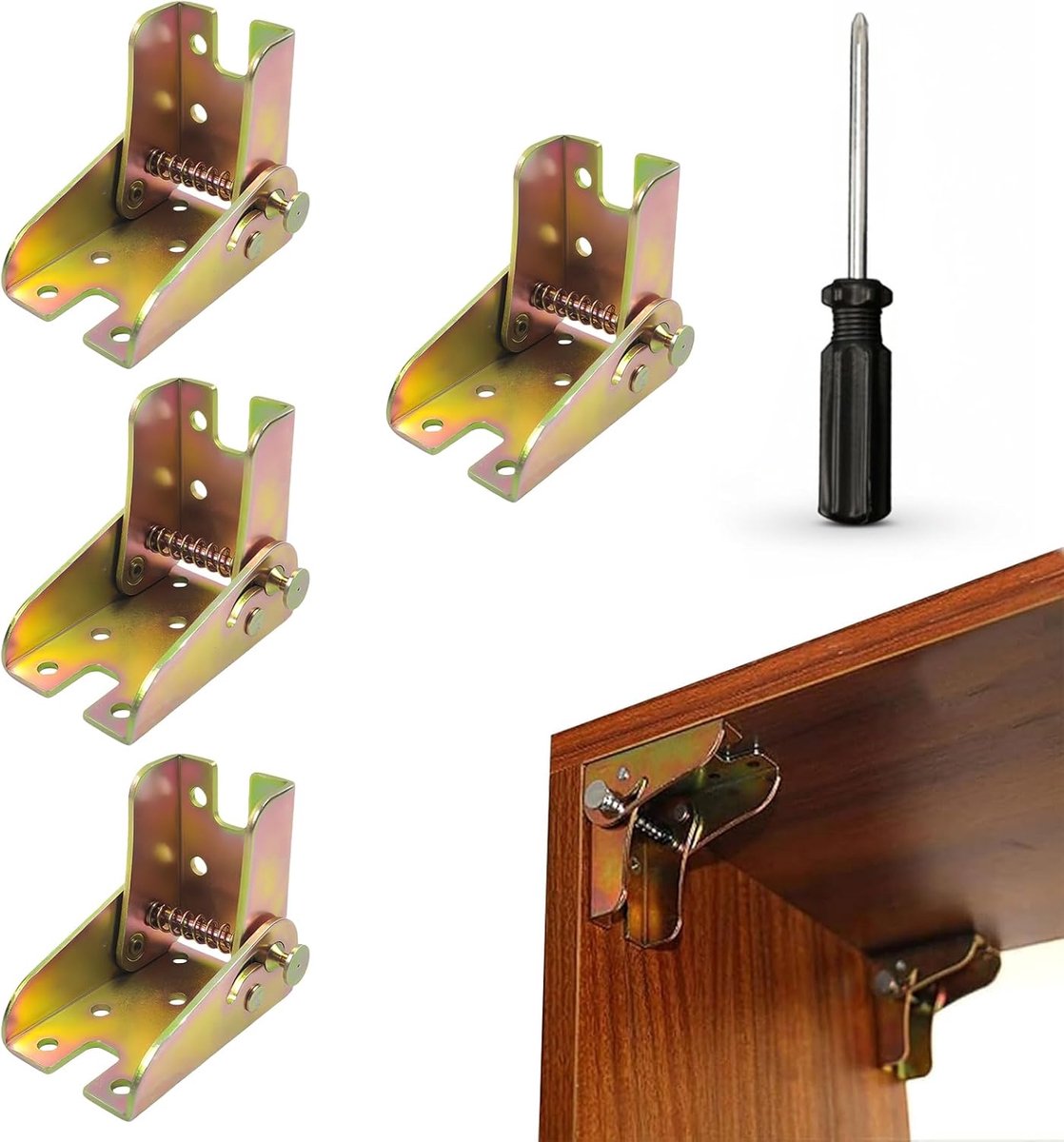 Folding hinge with locking 90 degrees, table hinge foldable, 4 pieces left and 4 pieces right, table legs, folding - ShopVlot