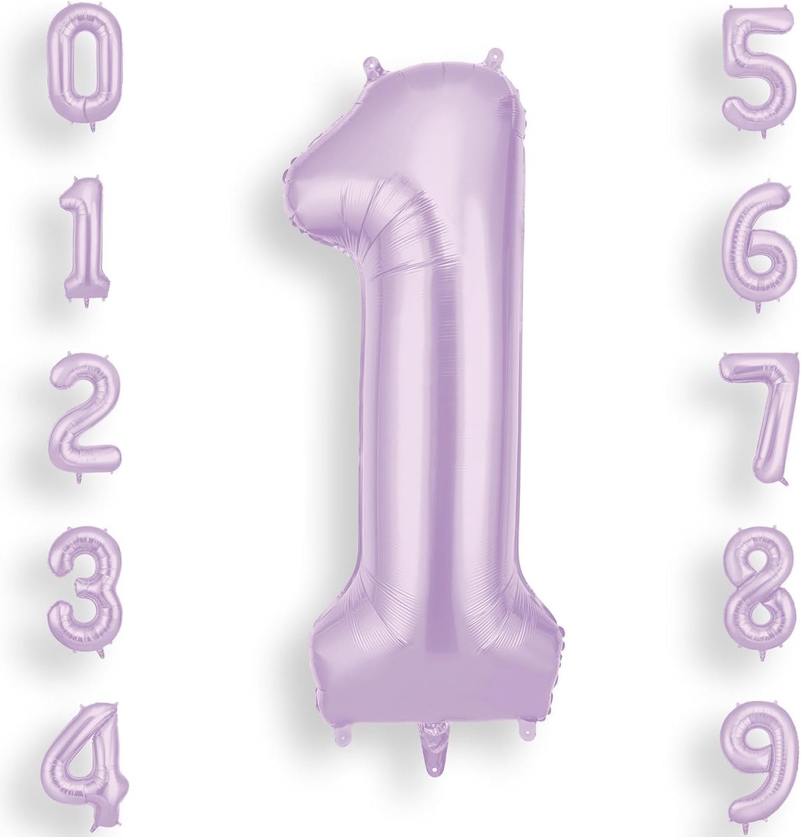 Cijferballon 101 cm - Cream Paars - Heliumgevuld - Feestdecoratie voor verjaardagen - ShopVlot