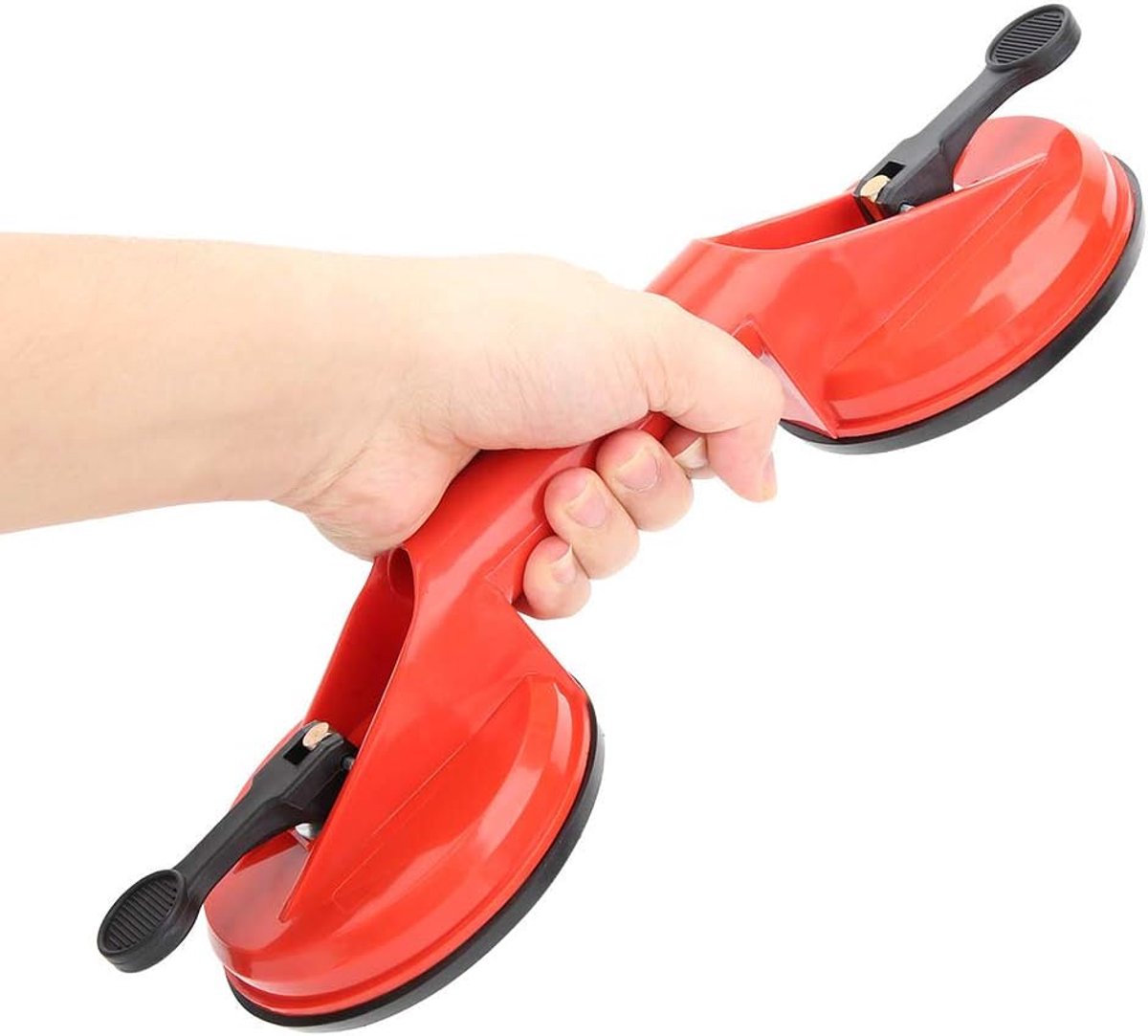SnelShoppen - Heavy Suction Cups Dubbele Zuignappen 11.5 cm - Kunststof Glazen Trekker met Druk - Ideaal voor Tegels en Vloeren