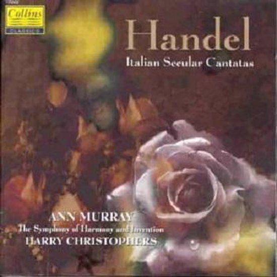 CD-hoes met een roze roos en de tekst "Handel Italian Secular Cantatas".