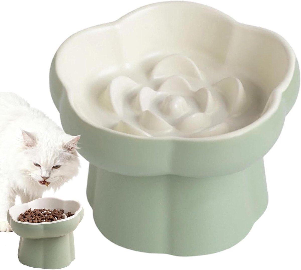 Katten Slow Feeder - Antischrokbak Kom - Gezond Eten Bevorderen - Stimuleert Tonggebruik - 155 x 11 x 155 cm
