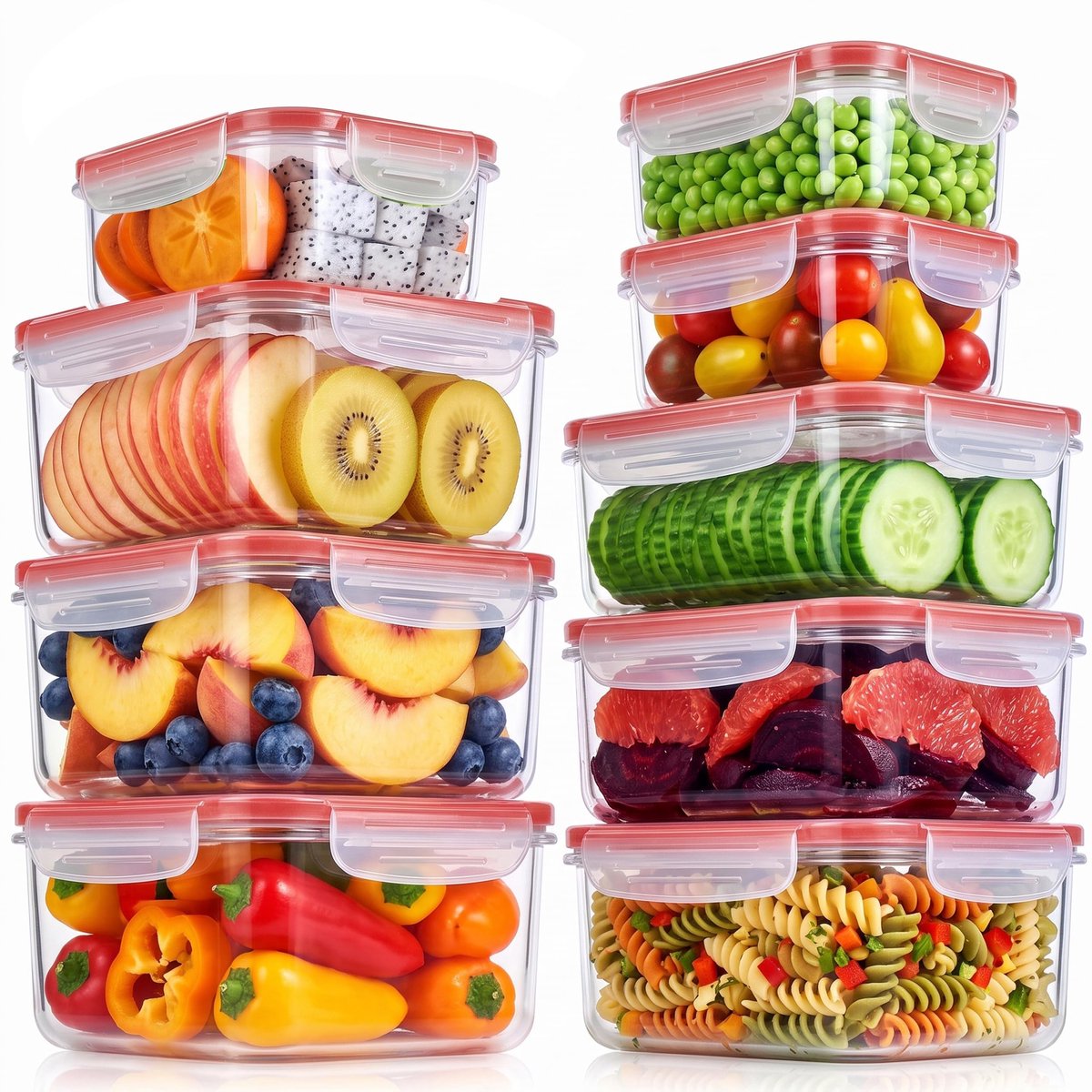 Omgoods - 18-delige Plastic Voedselopbergdozen Set
