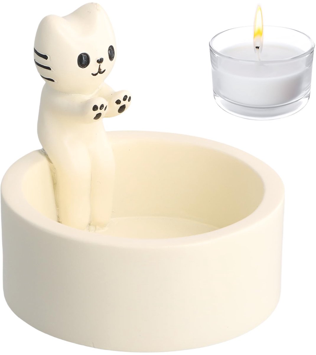 Omgoods - Cartoon Kattenkaarsenhouder - Schattige Decoratie voor Thuis