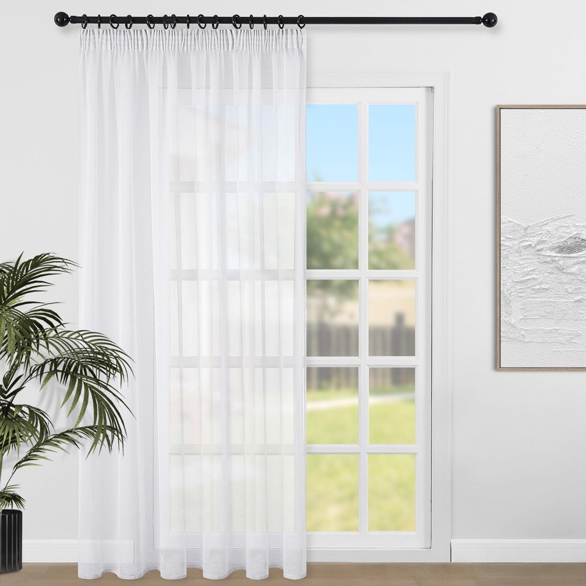Omgoods - Witte Gordijnen met Rimpelband 228 x 228 cm