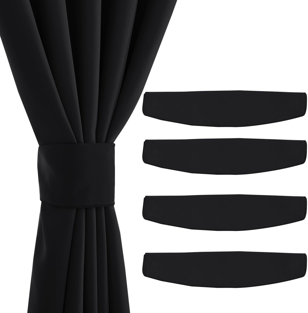 Omgoods- Gordijnhouder Magnetisch - Gordijnhouders - Gordijn Embrasse - Verduisteringsgordijnen - 4 Stuks - 47 x 10 cm - Gordijnembrasse