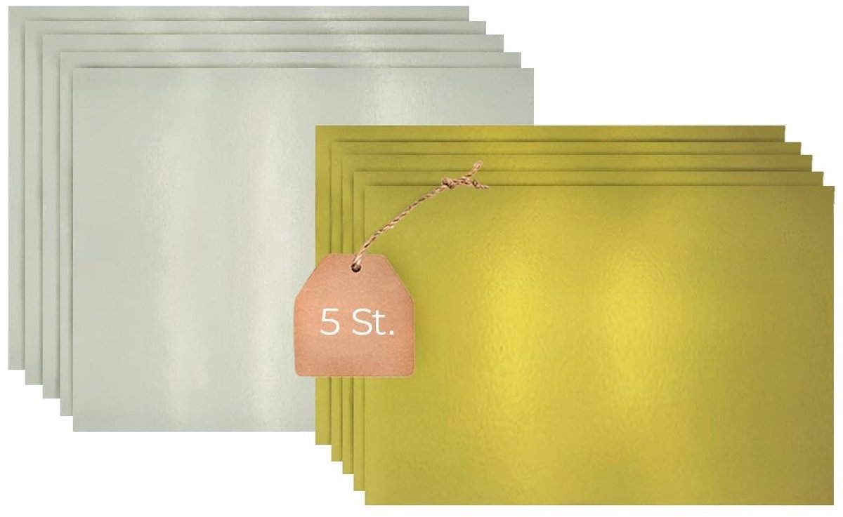 Omgoods - Set van 5 Gouden en Zilveren Taartplaten van Cardboard