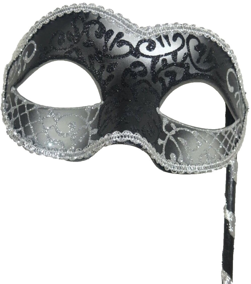 Omgoods - Zwarte en Zilveren Venetiaanse Masker voor Carnavalsfeest