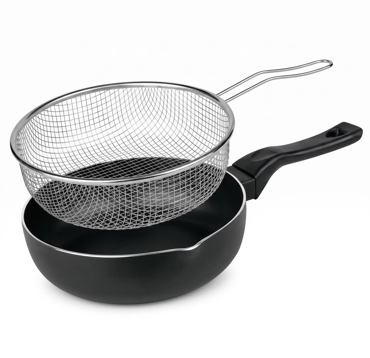 Omgoods - Diepe Pan met Mandje voor Inductiekoken - 26 cm