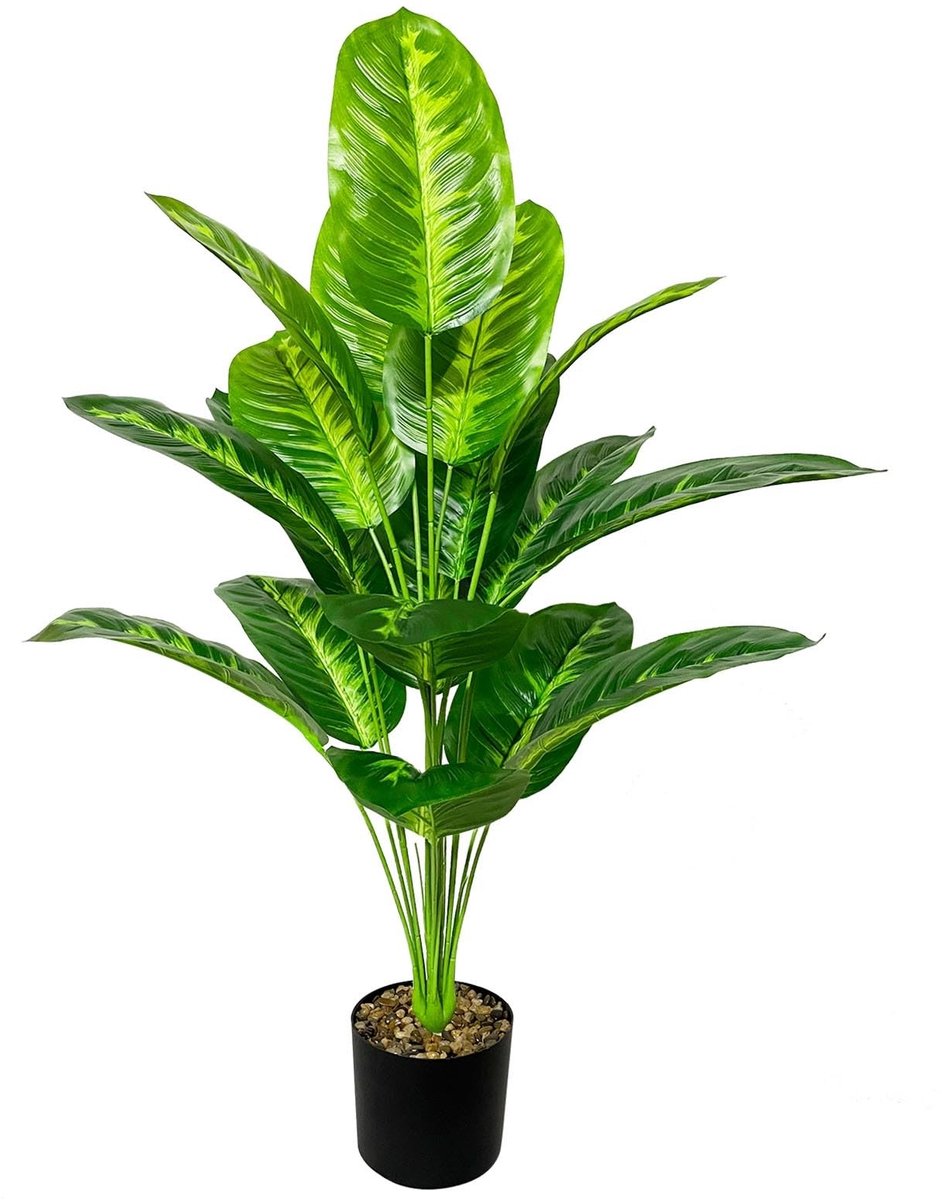 Omgoods - Kunstplant in Pot - Neppalmboom voor Binnen en Buiten - 80 cm Tropische Banana