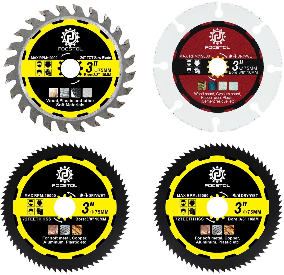 Omgoods - Zaagbladset 4 Stuks voor Hout, Metaal en Plastic