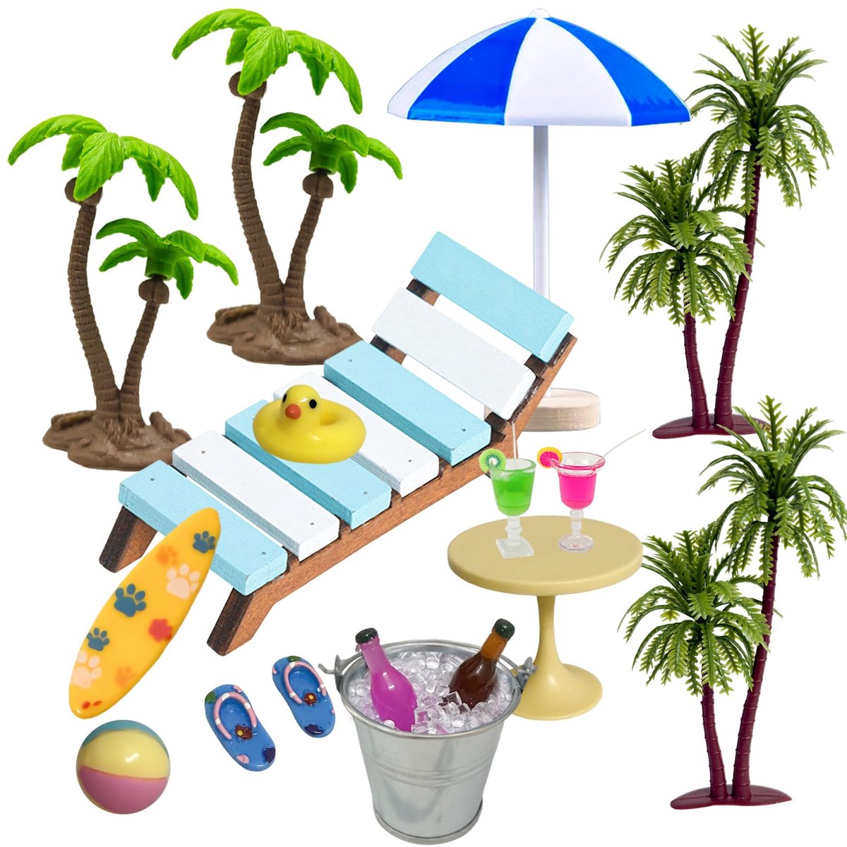 Omgoods - Miniatuur Sauna Decoratieset - 18 Stukken voor DIY Strandlandschap