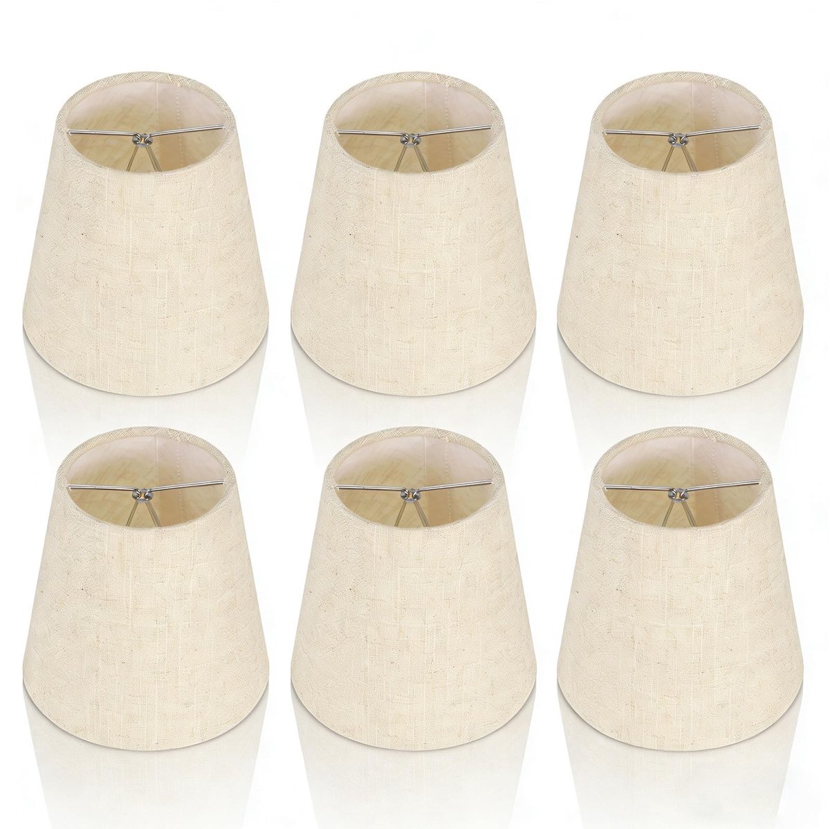 Omgoods - Set van 6 Clip On Lampenkappen voor Tafel- en Chandelierlampen