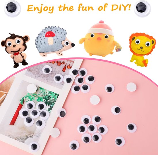 Ogen Zelfklevende 20Mm Zwart Wit Googly Ogen Voor Crafting Pop Eye Maken Scrapbooking Speelgoed Accessoires — afbeelding 4