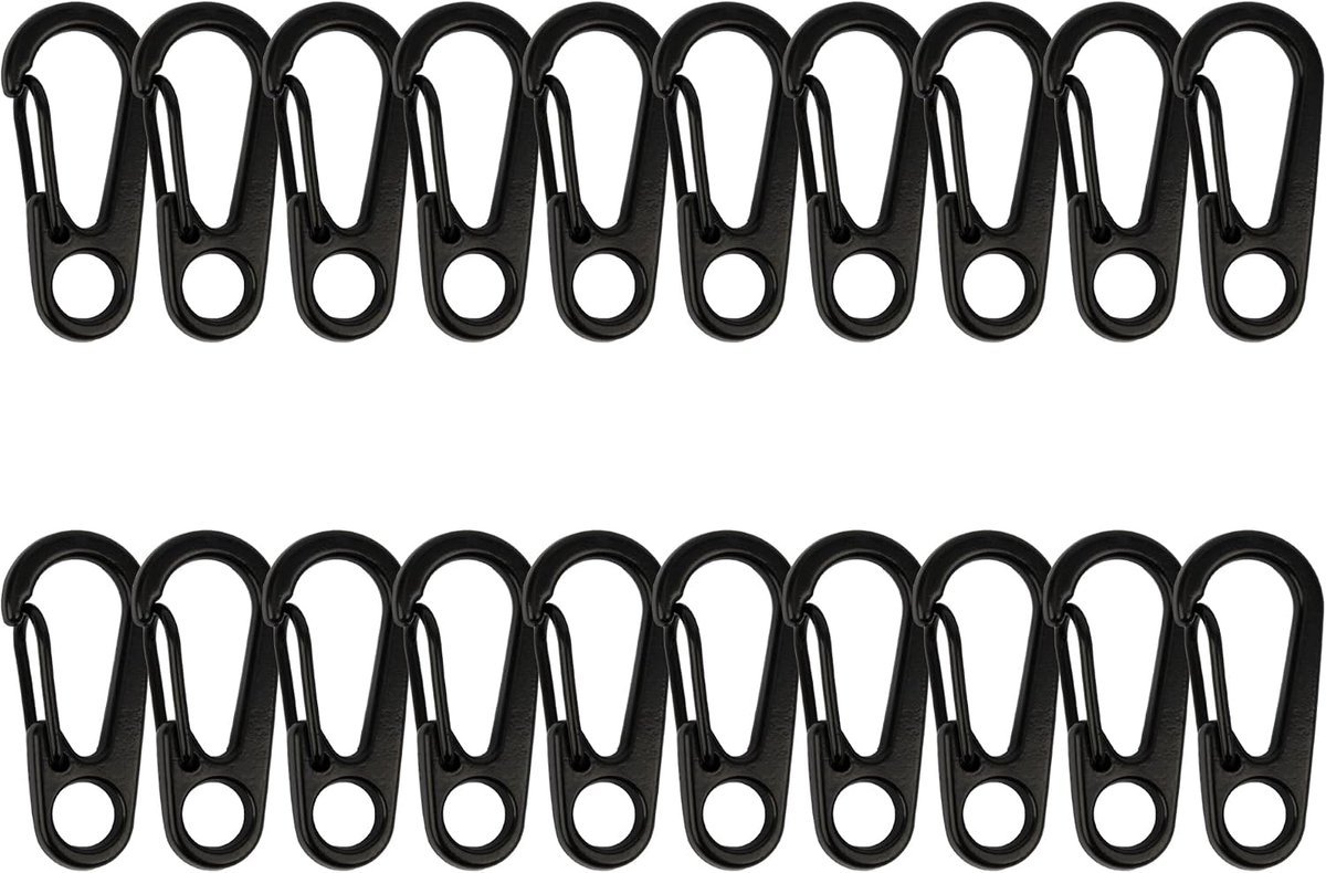 3,3 cm Mini karabijnhaak, aluminium karabijnhaak, kleine sleutelhanger, haak voor kamperen, reizen, wandelen (10 stuks)