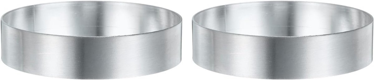 2 stuks ronde taartring 8 cm x 2,54 cm naadloze roestvrijstalen pastry-mousse-dessert ring met spiegelcoating voor het bakken en koken van Engelse muffins en crumpets