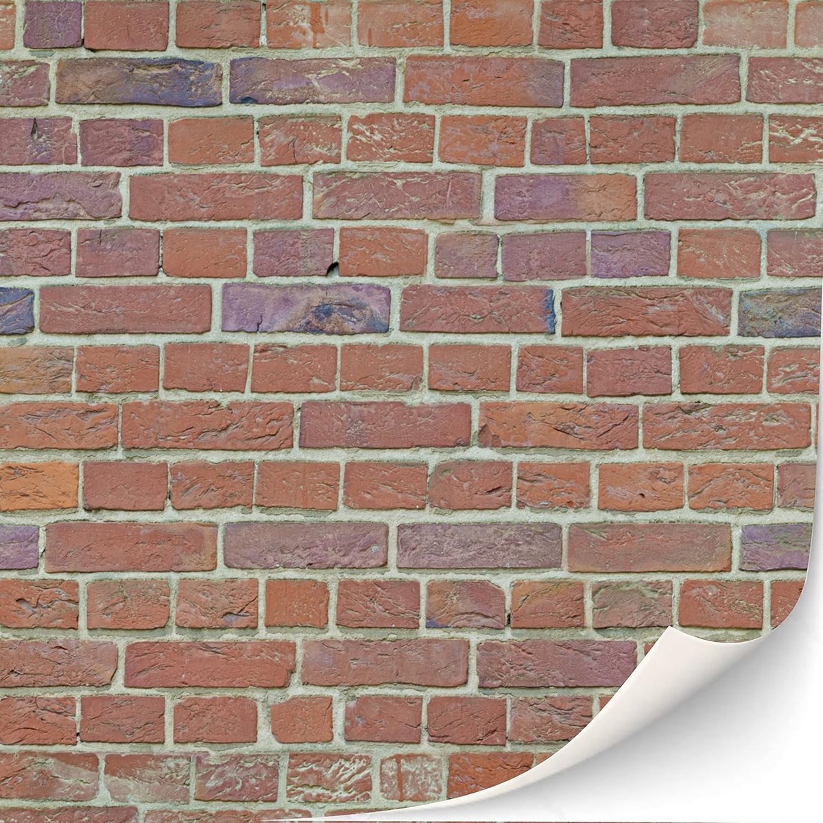 3 vellen zelfklevende baksteenmuur, wandbekleding voor poppenhuizen, schaal 1:12 (blauwachtig glinsterend)