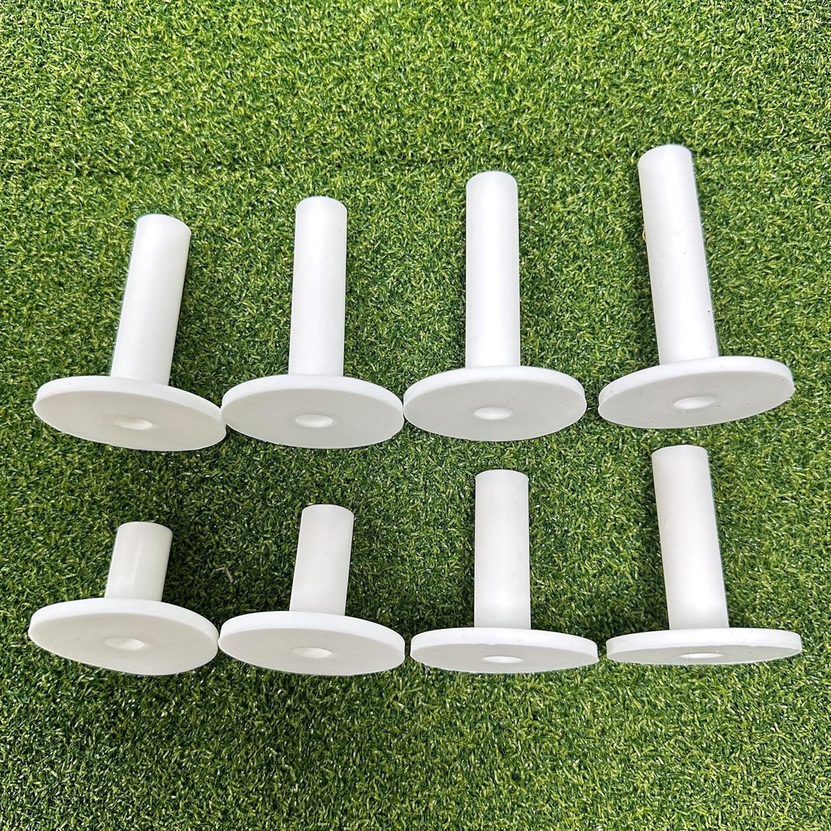 8Pcs Rubber Golf Tee, T Vorm Duurzaamheid Witte Golf Praktijk Tees voor Hitting Mats en Outdoor Training