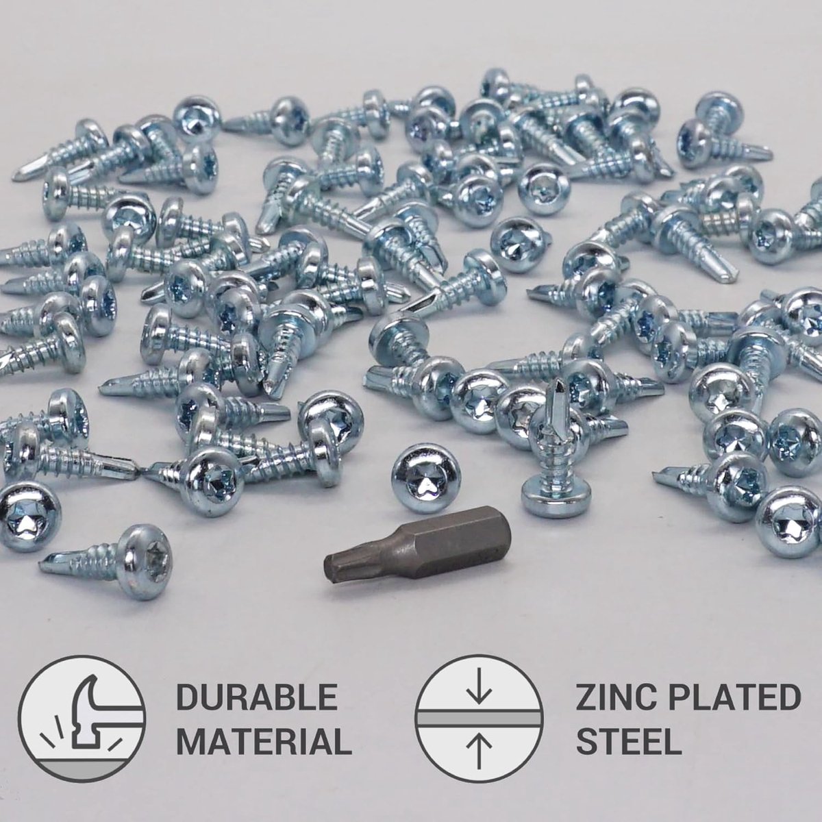 Zelfborende schroeven 4,8 x 16 mm, bolkop, DIN 7504 N verzinkte schroeven, zelftappende schroeven