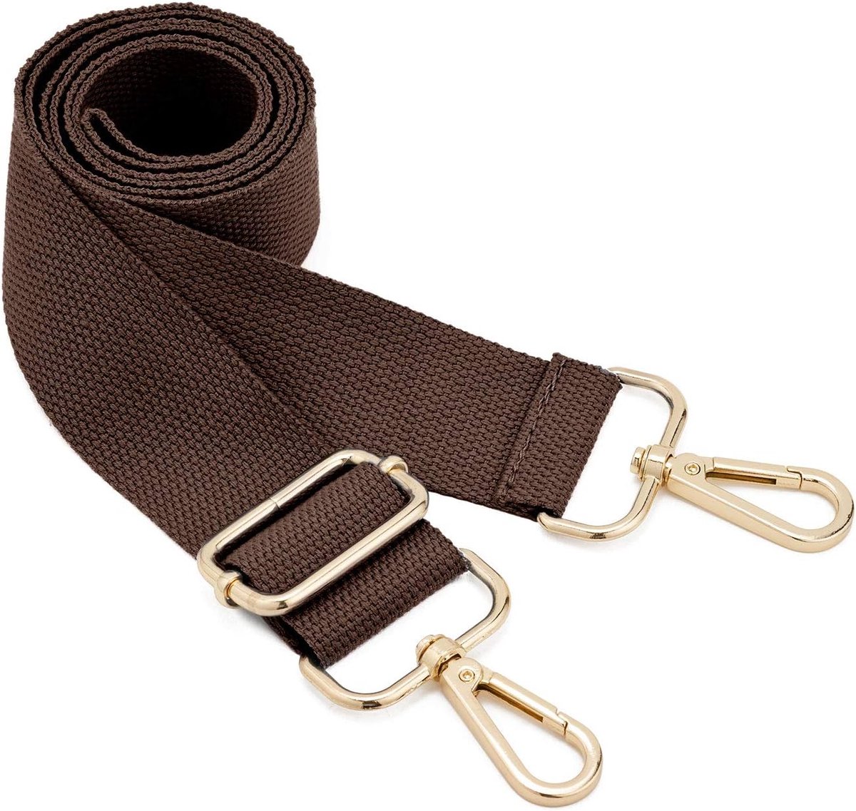 schoudertasband, verstelbare vervangende tasband met metalen draaihaak, zacht canvas, handtasriem, schoudertasband, messengertas, verwisselbare riem voor crossbody-handtas (donkerbruin)