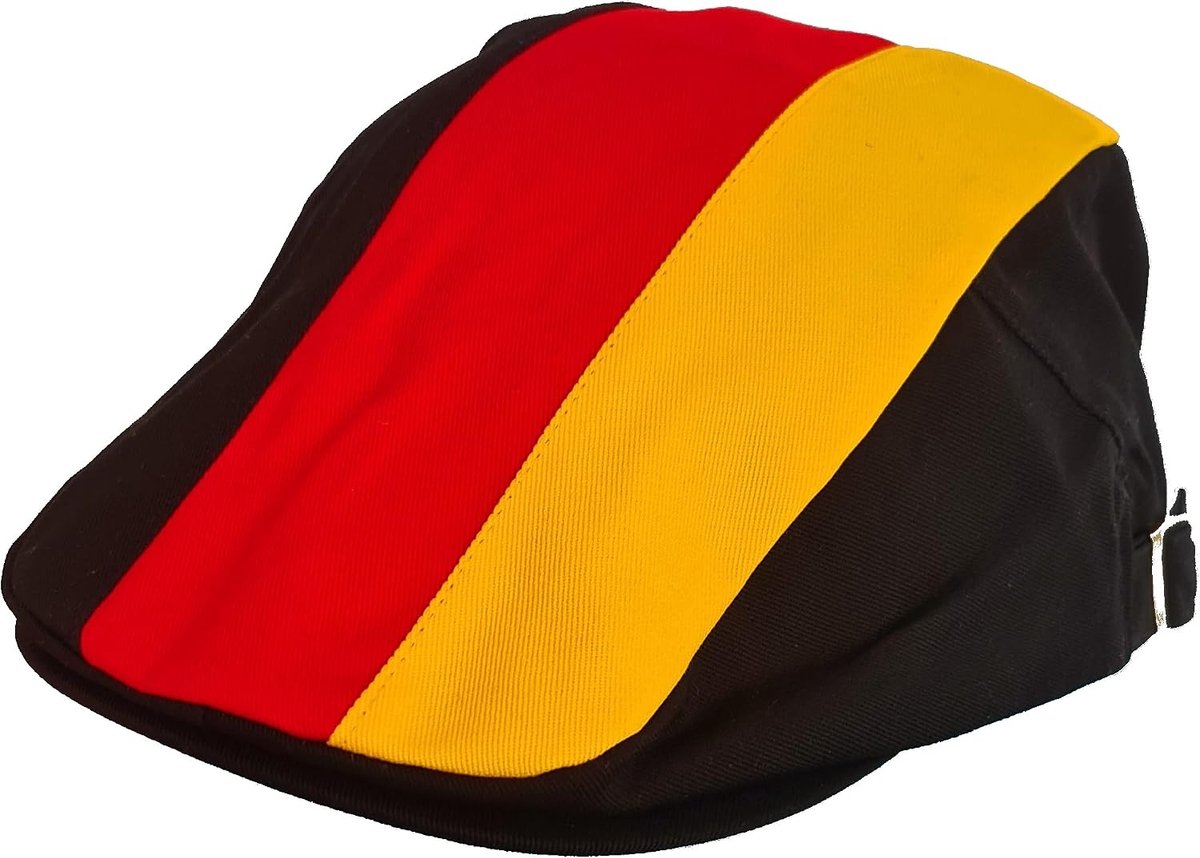 Platte pet Duitsland design in zwart rood goud / geel, fanartikel, pet, muts, golfmuts, kleppet, voetbal EK