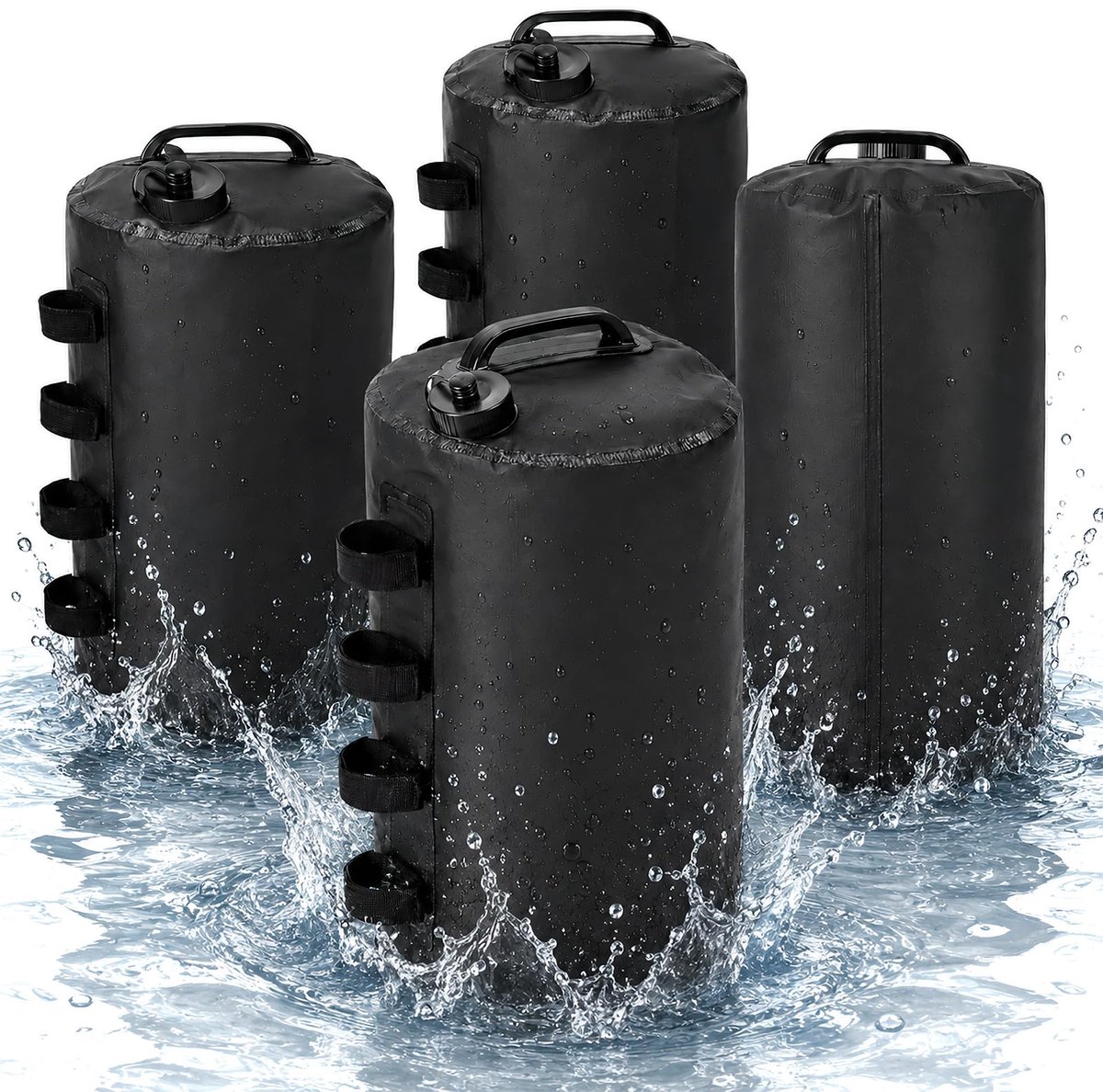 SnelShoppen - 4 set Gewichtenset voor Partytenten, 20L Watergewichten van 500D PVC, Draagbare Zandzakken met 4 Klittenbandsluitingen voor Tenten, Idea
