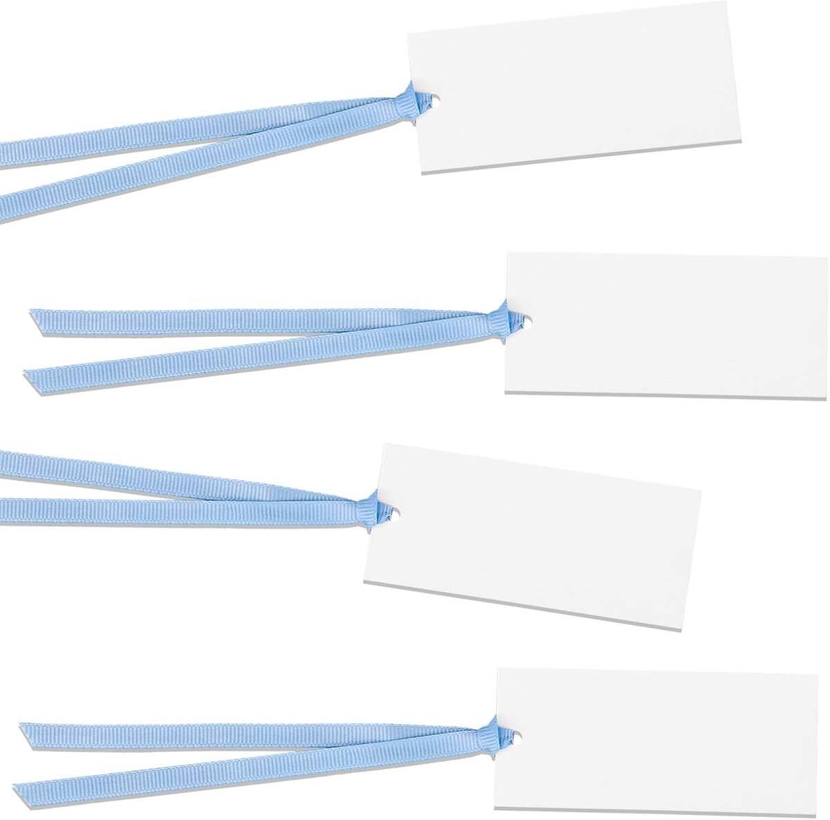 Plaatskaartjes voor Tafelaankleding, Blanco Tafelnaamkaartjes met Blauw Lint Naamkaartjes Plaatskaartje voor Bruiloft Diner Feest Banket Receptie Bruidsdouchebenodigdheden