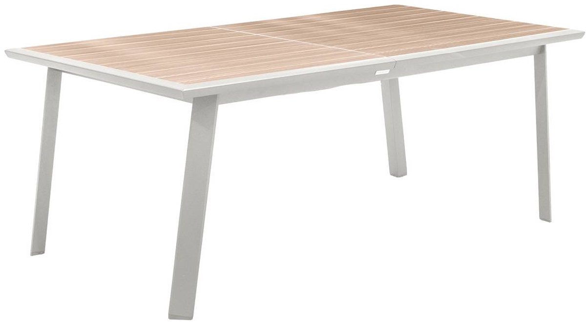 Uitschuifbare tuintafel voor 12 personen van aluminium met houteffect PAVANE