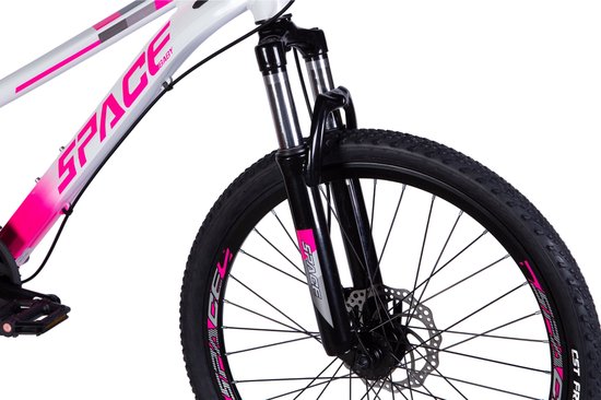 Mercury - Kinderfiets - 24 inch - 21 versnellingen - Schijfremmen - 130-160 cm - Wit/Roze - Meisje van Mercury — afbeelding 4