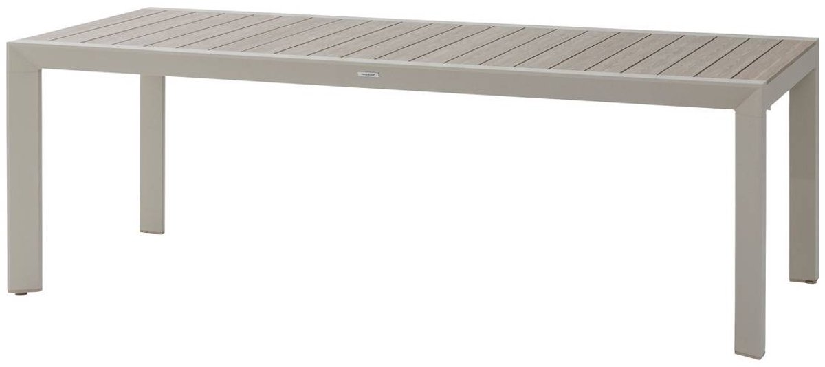 Tuintafel voor 8 personen van aluminium met houtlook ÉVASION