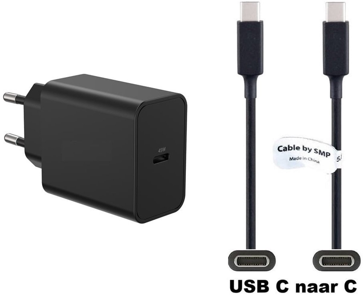 OneOne 45W super snellader en screenprotector van glas voor iPhone 12 + 1,0m USB C naar Lightning kabel. PD lader. Universele oplader adapter. Glazen screenprotector past op Apple iPhone 12