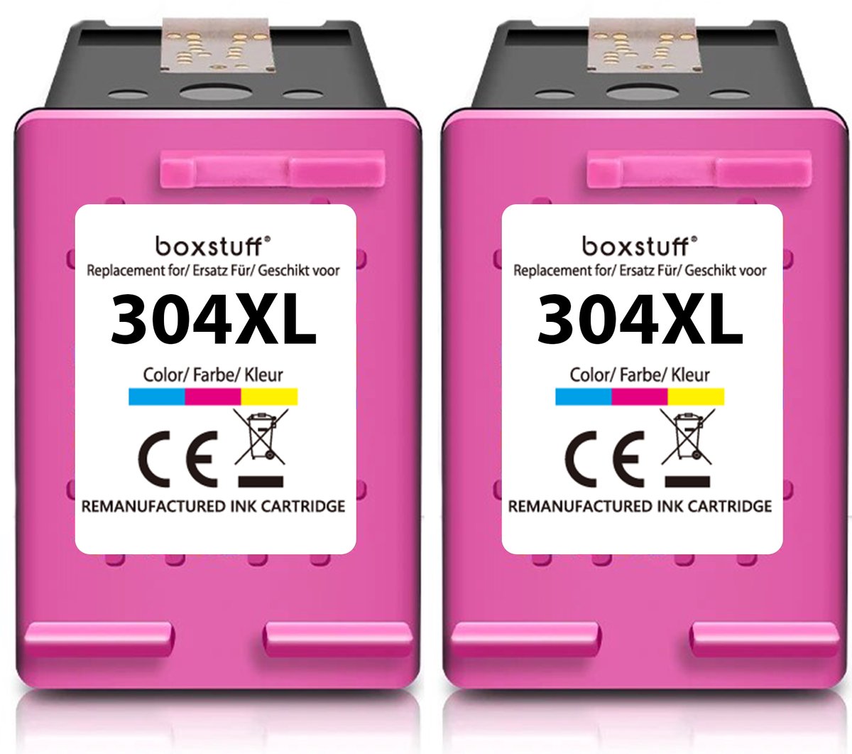 Boxstuff Inkt geschikt voor 304 XL - (N9K07AE) Compatibel met HP 304 / 304XL - Inkt Cartridge Kleur voor HP Envy 5030 / 5010 / 5020 / 5032 / DeskJet 3750 / 3760 / 2620 / 2600 / 3720 / 2630 / 2622 / 3735 / 3762 - Multipack Kleur