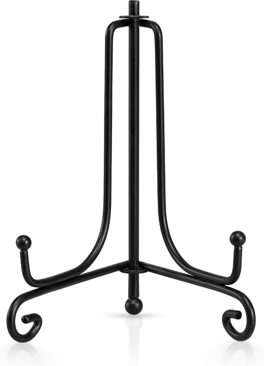 SnelShoppen - 2x Zwarte Metalen Standhouder Voor Borden, Foto's, Kunstwerken, Verstelbare Ijzeren Easel Voor 4 Inch Foto's, Duurzaam en Elegant