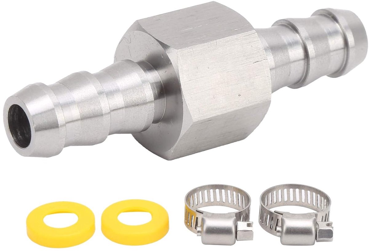 SnelShoppen - Brandstofdruksensor T-Aansluitadapter met 2 x Plastic Ringen Geschikt voor 3/8 Universele Auto Brandstofdrukmeter Snelle Aansluitingen,