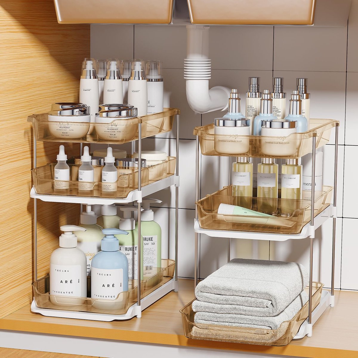 Omgoods - 2 Stuks Onder Sink Opberg Organizer met 3 Niveaus