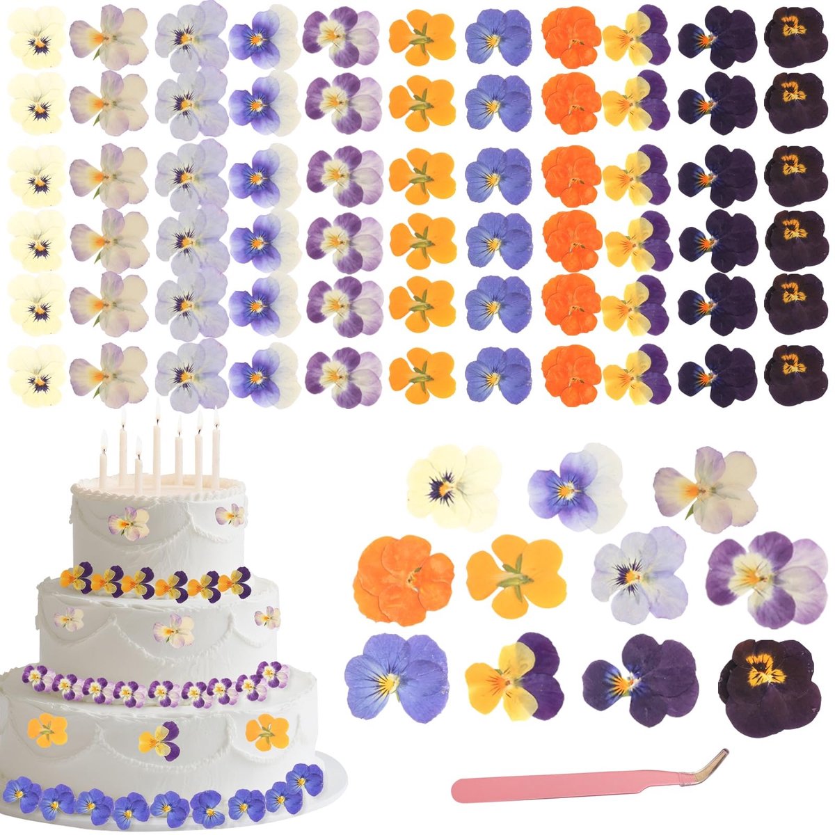 Omgoods - 55 Stuks Natuurlijke Gedroogde Viooltjes voor Decoratie