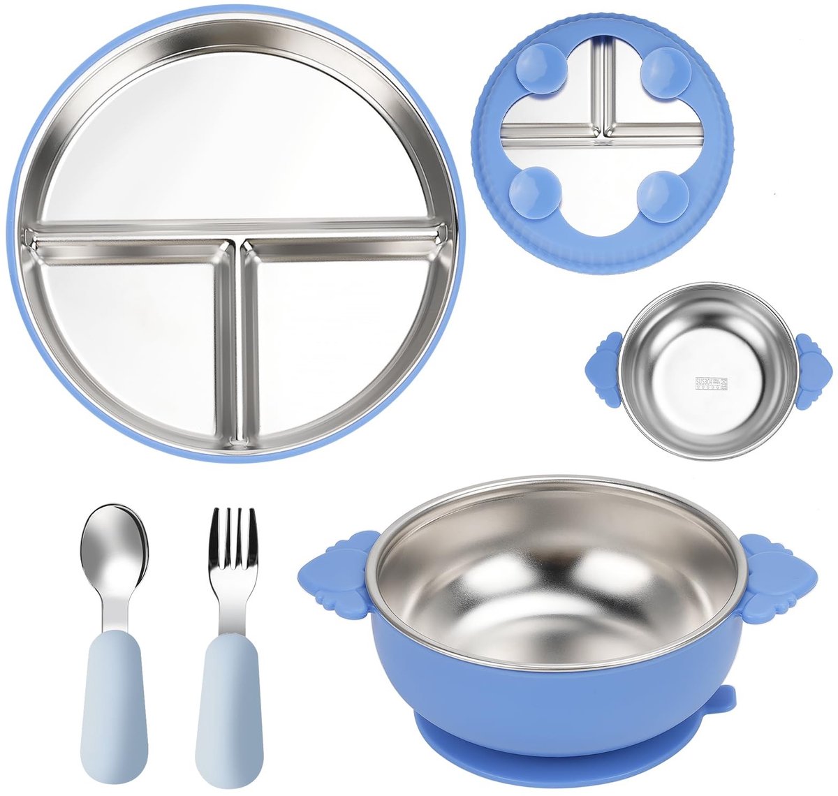 Omgoods - Baby Plate met Zuignap - Kindertafelset met Kom en Bestek