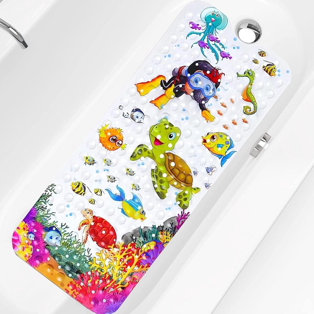 Omgoods - Antislip Badmat 100 x 40 cm - Machinewasbare Douchemats met Zuignappen