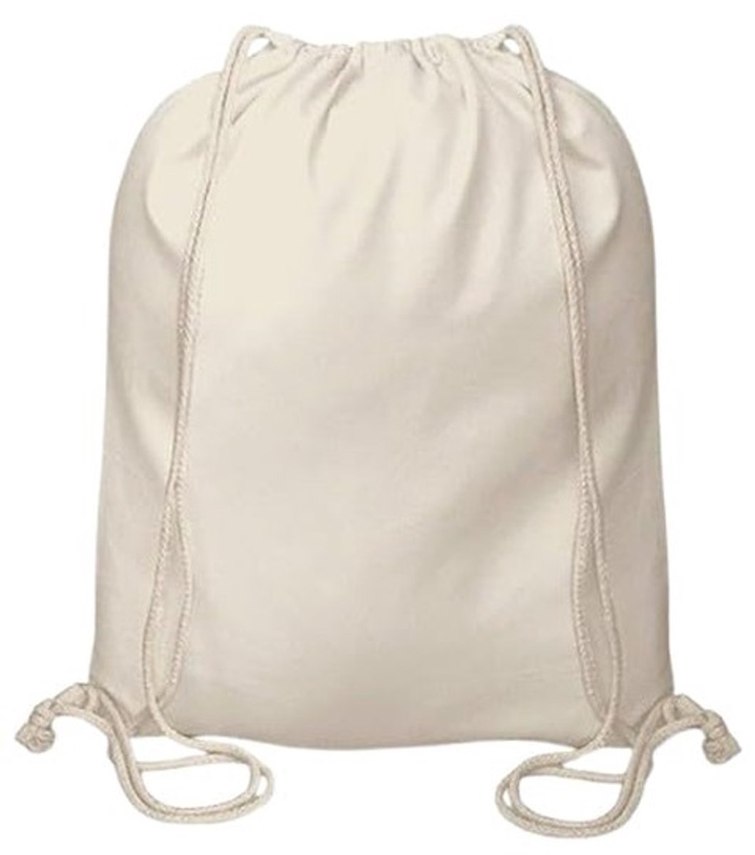 Omgoods - Natuurlijke Katoenen Trekzak 35 x 42 cm, Eco-vriendelijk en Multifunctioneel