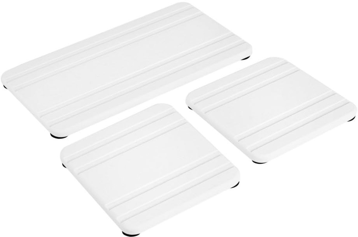 Omgoods- Diatomiet Droogmat - 3 Stuks - Waterabsorberend - Sneldrogend - Verhoogde Voetsteunen - Eenvoudige Reiniging - Onderzetters