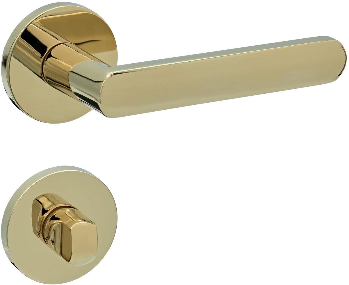 Omgoods - Zamak 3 Deurhendel Set in Spiegelschoon Goud voor Toiletten