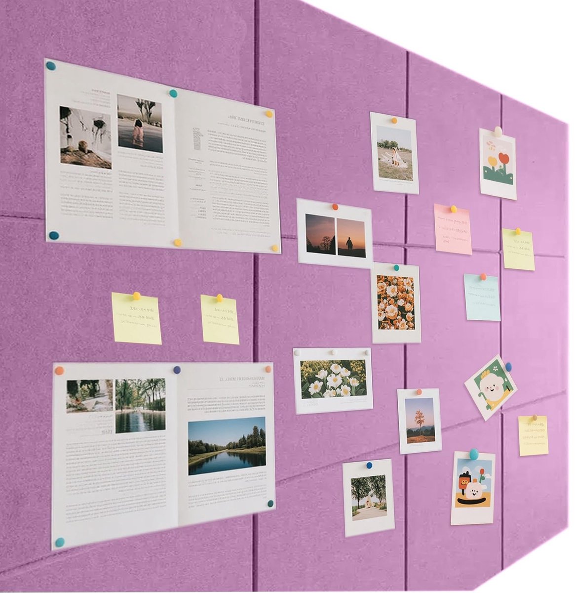 Omgoods - Grote Zelfklevende Bulletin Board - 12-delige set voor memo's en decoratie