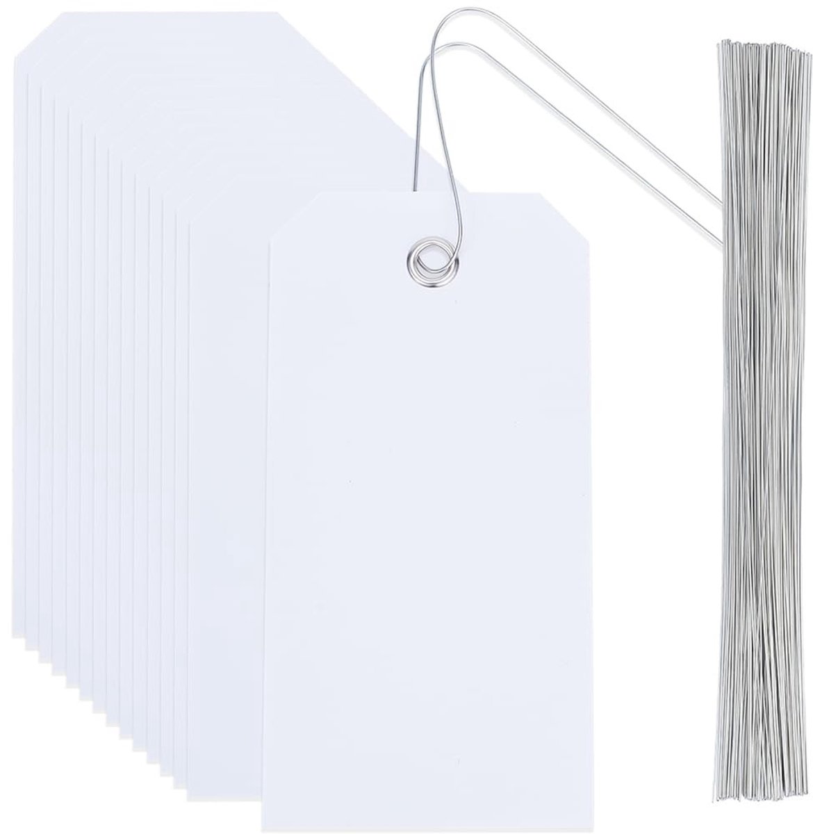 Omgoods - 100 Waterdichte Blanco Witte Verzendlabels 10,7 x 6,4 cm voor Identificatie
