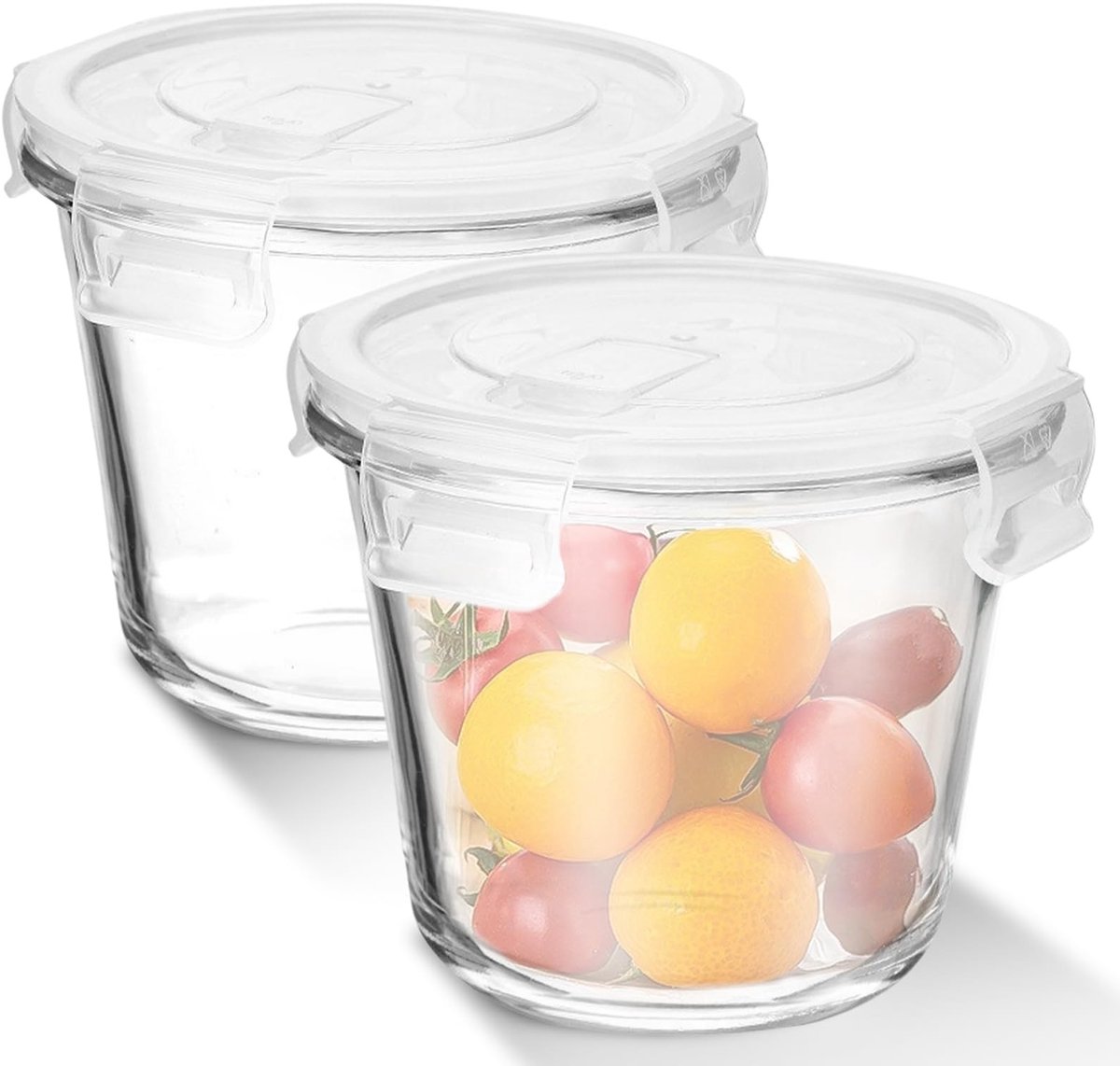 Omgoods - Set van 2 Glazen Opbergcontainers met Deksel