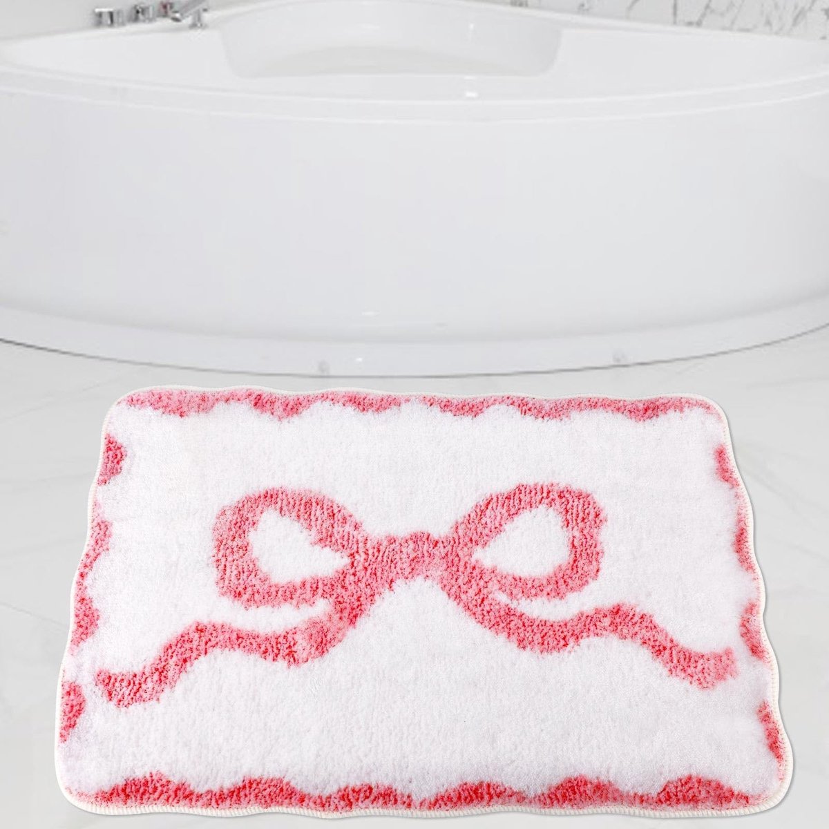 Omgoods - Badmat - Antislip Badkamer Mat - Roze - Decoratie - Comfortabele en praktische badmat - 59x39 cm - Geschikt voor elke badkamer - Roze