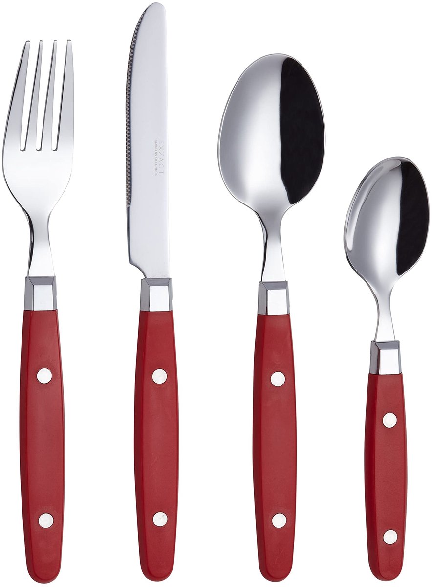 Omgoods - 24-delig RVS Bestekset met Retro Handvatten voor 6 Personen