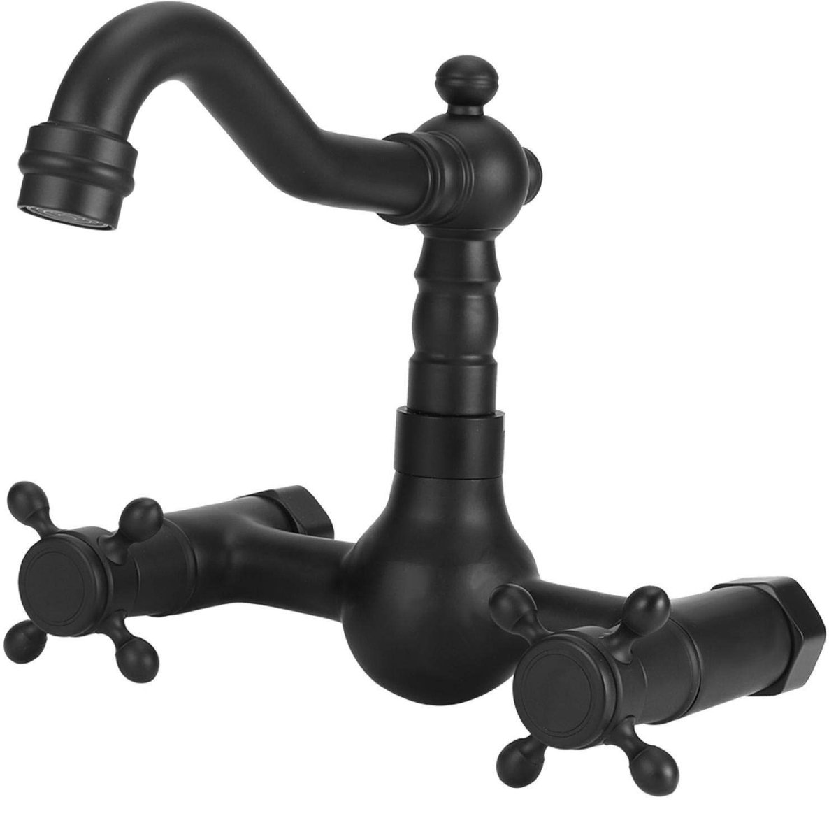 Omgoods- Keukenkraan Wandmontage - Mengkraan Koper - Dubbele Handgreep - 360° Draaibaar - Modern en Eenvoudig - Installatiegat 13,5-16,5 cm