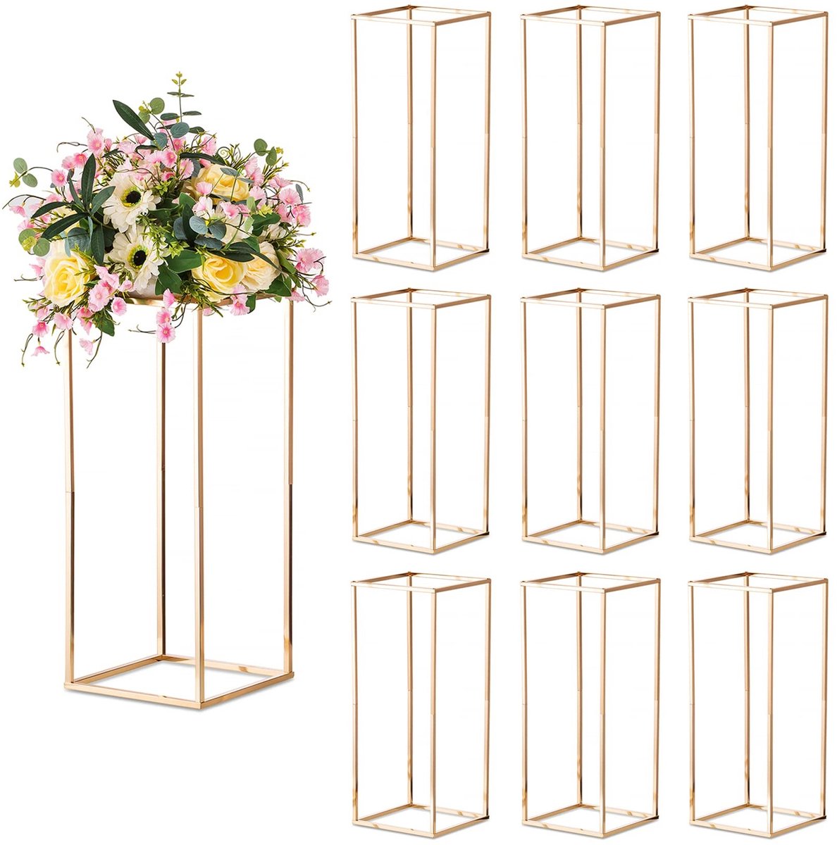Omgoods - Set van 2 Geometrische Vazen voor Bloemen met een Moderne Look