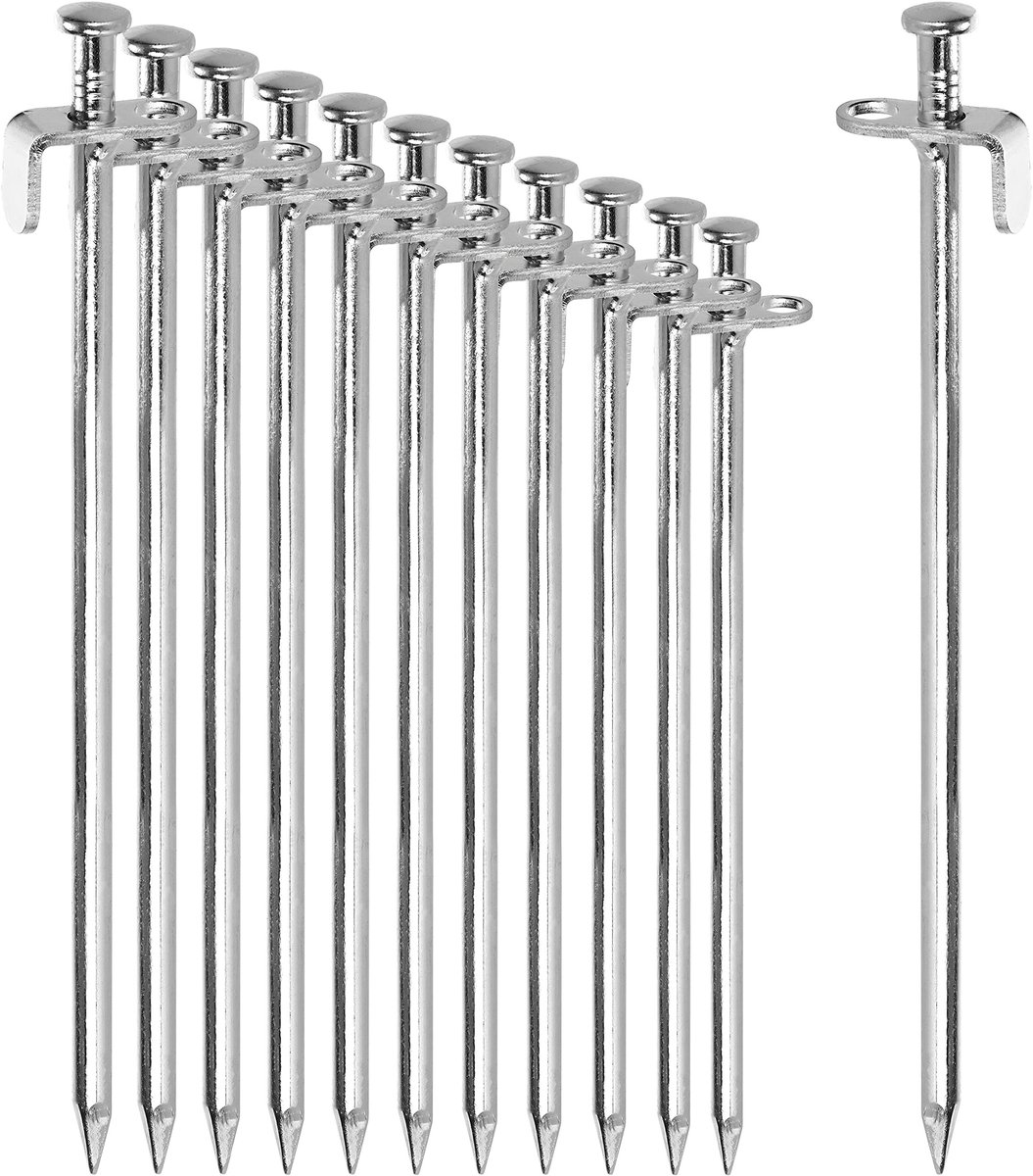 Omgoods - Set van 12 Stalen Haringen voor Kamperen